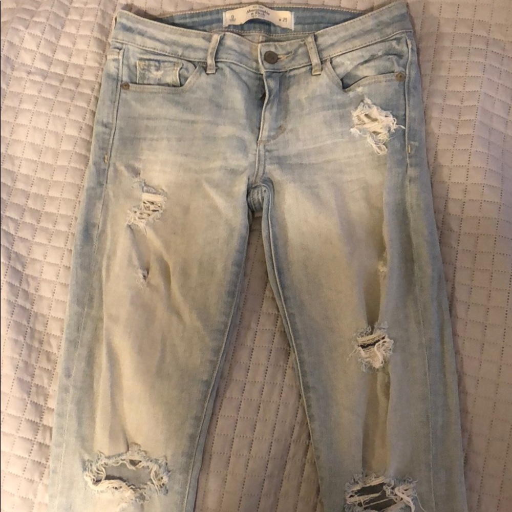 Abercrombie Ripped Light Blue Jeans